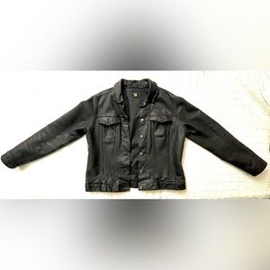 Women’s Large GAP black leather jacket. Well worn, no rips. Circa 2000.